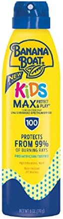 Banana Boat Kids Max Protect and Play Continuous Clear Spray SPF 100 Sunscreen, 6 Ounces (2 Pack) Banana Boat