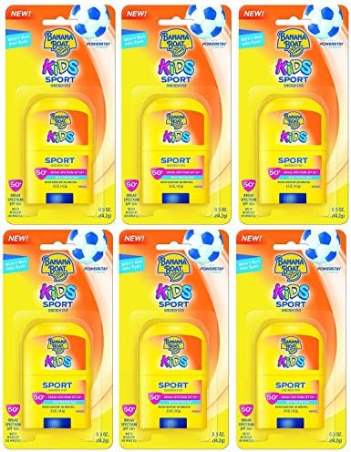 Banana Boat Spf#50+ Kids Sport Stick 0.5 Ounce (14ml) (6 Pack) Banana Boat