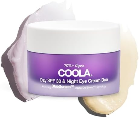 COOLA Organic Day and Night Eye Cream Face Moisturizer with SPF 30, Dermatologist Tested Face Sunscreen with Plant-Derived BlueScreen Digital De-Stress Technology, 0.8 Fl Oz Coola