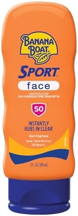 Banana Boat Sport Sunscreen for Face SPF 50, 3oz | Travel Size Sunscreen SPF 50, Banana Boat Sunblock for Dry Skin Face, Summer Essentials, Vacation Essentials, 3oz Banana Boat