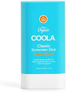 COOLA Organic Face Sunscreen SPF 30 Sunblock Lotion Stick, Dermatologist Tested Skin Care for Daily Protection, Vegan and Gluten Free, Tropical Coconut, 0.15 Oz Coola