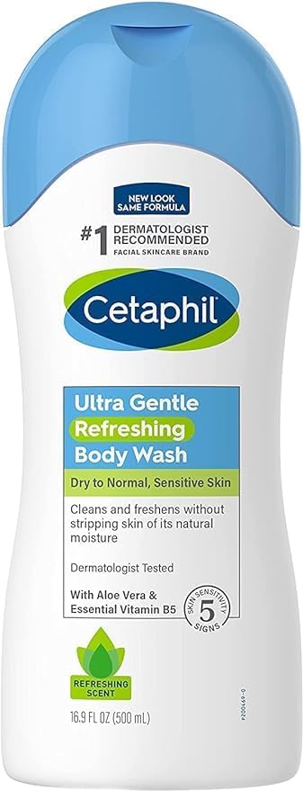 Cetaphil Ultra Gentle Body Wash, Refreshing Scent, 16.9 Ounce (Pack of 3) Cetaphil