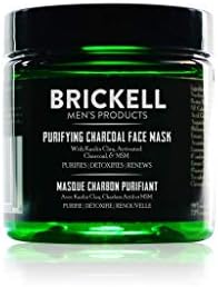 Brickell Men's Purifying Charcoal Face Mask Skin Care Product, Natural and Organic Activated Charcoal Facial Mask With Detoxifying Kaolin Clay, 4 Ounce, Unscented Brickell Men's Products