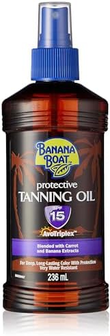 Banana Boat Sunscreen Protective Tanning Oil Broad Spectrum Sun Care Sunscreen Spray - SPF 15, 8 Ounce Banana Boat