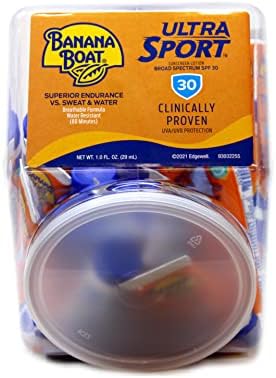 Banana Boat Sport Performance Sunscreen Lotion 30 SPF, 1 oz, Fishbowl 24 count each (Value Pack of 2) Banana Boat