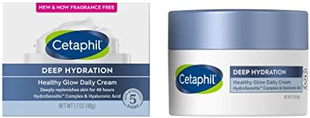 Cetaphil Deep Hydration Healthy Glow Daily Face Cream, 1.7 oz, 48 Hour Dry Skin Face Moisturizer for Sensitive Skin, With Hyaluronic Acid, Vitamin E & Vitamin B5 Cetaphil