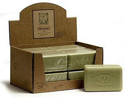 Pre De Provence 350 Gram 12 Ounce Olive Oil Lavender Shea Butter Enriched Triple Milled Soap Case of 8 Pré de Provence