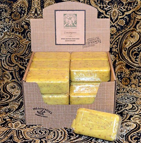 Case of 18 Pre de Provence Lemongrass 150 gram shea butter large soap bars Pré de Provence