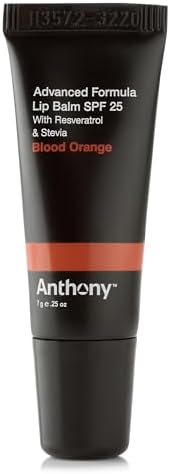 Anthony SPF 25 Lip Balm with Sunscreen, Blood Orange Flavor, Green Tea Extract, Shea Butter and Vitamin E, Moisturizing Repair Treatment for Chapped and Dry Lips, Protects and Hydrates Lips, 0.25 Oz Anthony