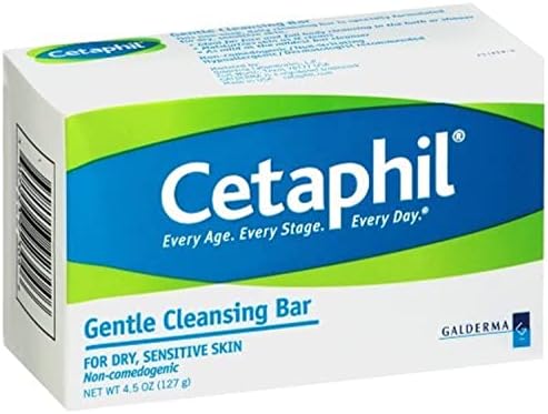 Cetaphil Dry Sensitive Skin Gentle Cleansing Bar, 4.5 Ounces Cetaphil