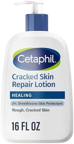 Cetaphil Cracked Skin Repair Lotion, 16 oz, For Very Rough & Cracked, Sensitive Skin, 24 Hour Hydration, Protects & Hydrates Cracked Skin, Hypoallergenic, Fragrance Free Cetaphil