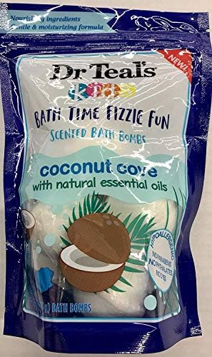 Dr Teal's Kids Fizzies Scented Bath Bombs Coconut Cove, 4 Little Bombs Dr. Teal's