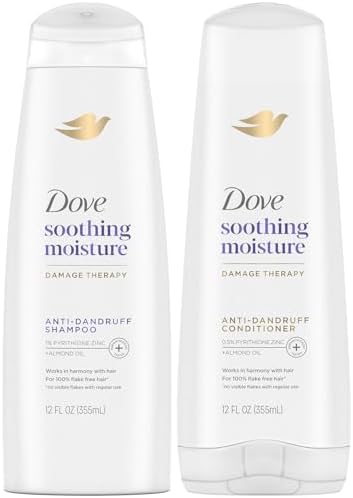 Dove Shampoo and Conditioner Set – DermaCare Scalp Hydrating Dandruff Shampoo for Women and Men, Dandruff Treatment for Itchy Scalp Relief with Pyrithione Zinc, 12 Oz (2 Piece Set) Dove