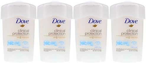 Dove Clinial Protection Deodorant, Original Clean, 1.7 oz (4 Pack) (Bundle) Dove