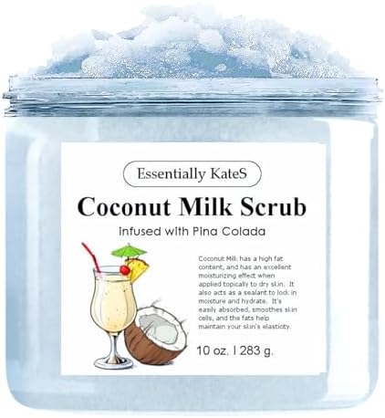 Coconut Milk Body & Foot Scrub 10 oz - Has an excellent moisturising effect. Enhance your skin's elasticity and flexibility. Essentially KateS