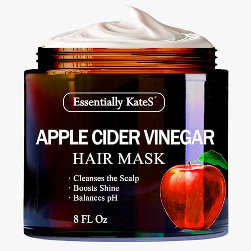 Apple Cider Vinegar Hair Mask 8 Fl Oz - Support Smoothness, Strength, & Shine - Fight Itchy Scalp and Soften Strands - Deep Hydration Essentially KateS