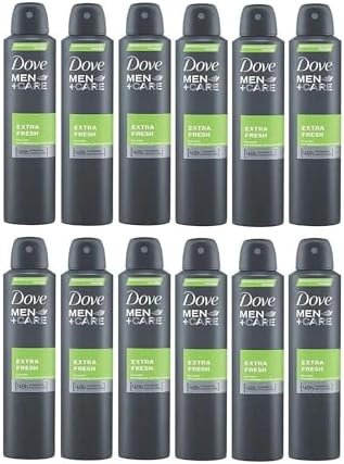 DOVE MEN + CARE Extra Fresh Antiperspirant Deodorant 48h Spray 150 ml / 5 fl oz, 61.2 Fl Oz (Pack of 12) Dove