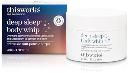 THISWORKS Deep Sleep Body Whip, an All Over Body Butter Infused with our Deep Sleep Functional Fragrance and Magnesium, to Moisturise Skin & Aid Sleep, 200ml Thisworks