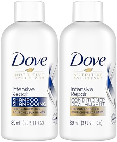 Dove Travel Essentials Shampoo and Conditioner Set – Dove Nutritive Solutions Intensive Repair for Damaged Hair, 3 Oz Ea Dove