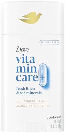 Dove VitaminCare+ Deodorant Stick Fresh Linen & Sea Mineral Aluminum Free 2.6 oz Dove