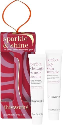 thisworks Sparkle & Shine Perfect Pair Gift Set, Perfect Cleavage Neck Serum & Perfect Legs Skin Serum, (2x20ml) Thisworks