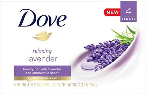 Dove Relaxing Lavender & chamomile scent Beauty Bar 4oz x 4 bars, pack of 1 Dove