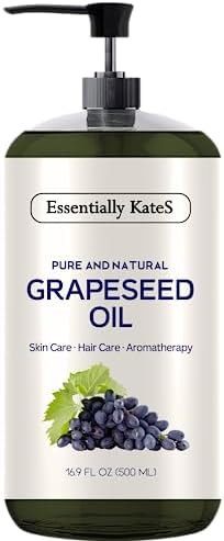 Grapeseed Oil 16.9 Fl Oz - Pack of 1-100% Pure and Natural and Cold Pressed Essentially KateS