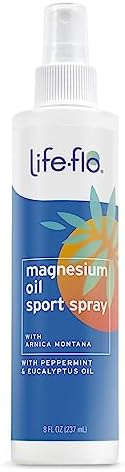 Life-flo Magnesium Oil Sport Spray, with Magnesium Chloride from the Zechstein Seabed Plus Arnica, Calms and Refreshes Muscles and Joints After Exercise, 60-Day Guarantee, Not Tested on Animals, 8oz Life-flo