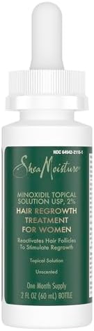 SheaMoisture Hair Regrowth Treatment for Women Minoxidil Topical Solution UPS, 2% to Stimulate Hair Regrowth Unscented 2 oz SheaMoisture