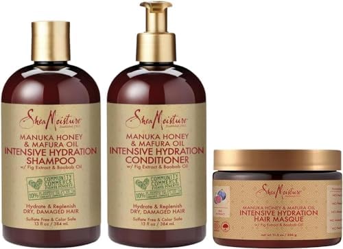 SheaMoisture Manuka Honey and Marfura Oil Hair Treatment: Deep Conditioning Shampoo, Conditioner, and Masque for Curly Hair SheaMoisture