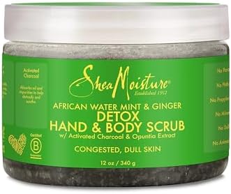 SheaMoisture African Wild Water Mint Detox & Stimulate Hand & Body Scrub, 12 Ounce (Pack of 1) SheaMoisture