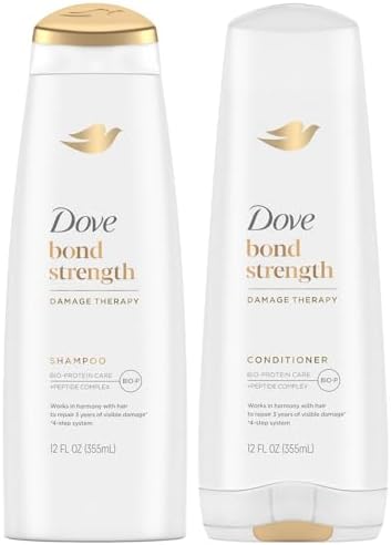 Dove Bond Strength Shampoo & Conditioner Set – Daily Strengthening Treatment for Dry, Damaged Hair, 12 Oz Ea Dove