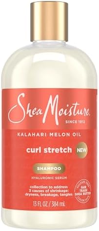 SheaMoisture Curl Stretch Shampoo Kalahari Melon Oil Infused with Hyaluronic Serum, Cleanses and Hydrates for Strong and Soft Curls, for Type 4 Hair 13 Fl Oz SheaMoisture