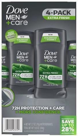 Dove Men+Care Antiperspirant Deodorant, Extra Fresh, 2.7 Ounce (Pack of 4) Dove