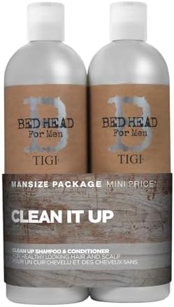 Tigi Bed Head B for Men Clean Up Kit - 2 Pc, 25.36 Oz Shampoo, 25.36 Oz Conditioner, Gluten Free, Peppermint Scent, Menthol, 1 Count Tigi