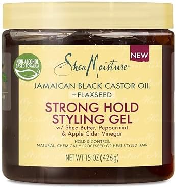 SheaMoisture Styling Strong Hold Styling Gel for Natural, Chemically Processed or Heat Styled Hair Jamaican Black Castor Oil and Flaxseed Paraben-Free Anti-Frizz Hair Gel 15 oz SheaMoisture