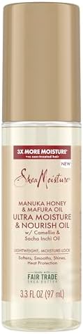 SheaMoisture Ultra Moisture & Nourish Oil Manuka Honey & Mafura Oil for Lightweight, Moisture-Lock, 3.3 oz SheaMoisture