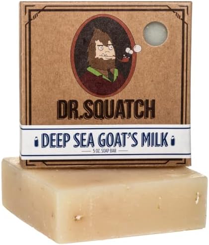 Dr. Squatch All Natural Bar Soap for Men with Medium Grit, Deep Sea Goat's Milk Dr. Squatch