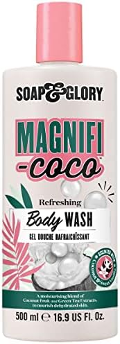 Soap & Glory Magnifi-Coco Clean-A-Colada Coconut Hydrating Shower Gel - Moisturizing Body Wash for Dehydrated Skin - Formulated with Green Tea Extract & Coconut Fruit (500ml) Soap & Glory