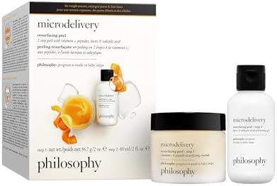 philosophy microdelivery vitamin c resurfacing peel kit - with lactic acid & sunflower seed oil - two-step treatment to smooth rough texture, even skin tone and minimize the appearance of fine lines philosophy