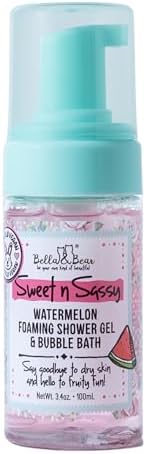 Bella & Bear Sweet 'n' Sassy Watermelon Foaming Shower Gel & Bubble Bath with Pump, Travel Size Bella and Bear