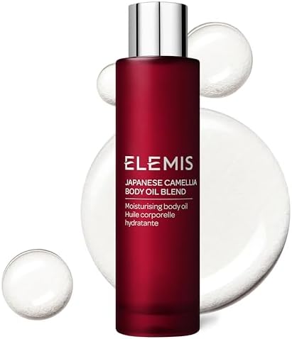 ELEMIS Japanese Camellia Body Oil Blend | Luxuriously Lightweight Body Oil Nourishes, Conditions, and Softens Pregnant and Postpartum Skin | 100 mL Elemis