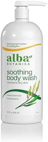 Alba Botanica Soothing Body Wash, Normal to Dry Skin, with Herbal Botanicals, 32 Oz (Packaging May Vary) Alba Botanica