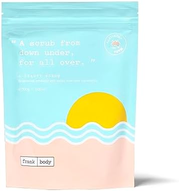 Frank Body A-Beauty Scrub | Natural, Vegan, Cruelty Free Exfoliating Body Scrub Brightens, Hydrates, and Nourishes with Macadamia Oil, Kakadu Plum, and Vitamins A, E, and D | 7.05 oz / 200 g frank body