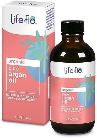 Life-flo Pure Argan Oil | Organic and Cold Pressed | Intensify Hair Shine and Softness & Minimize Split Ends | Skin Moisturizer | 4 oz Life-flo