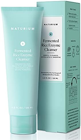 Naturium Fermented Rice Enzyme Cleanser, Plus Fruit Enzymes & Biodegradable Micro-Powders, 4 oz Naturium