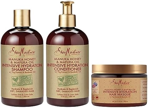 SheaMoisture Manuka Honey & Mafura Oil Intensive Hydration Combination Set – Includes 13 oz. Shampoo, 13 oz. Conditioner & 12 oz. Hair Masque SheaMoisture