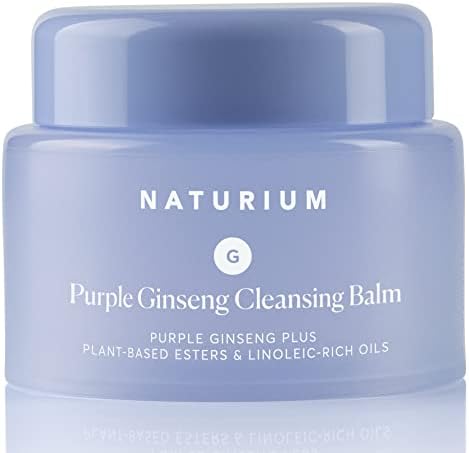 Naturium Purple Ginseng Cleansing Balm Plus Plant-Based Esters & Linoleic-Rich Oils, Smoothing Face Wash, 3.0 oz Naturium