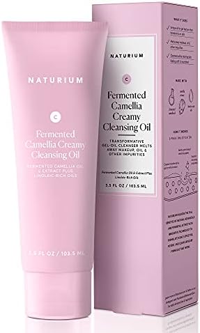 Naturium Camellia Creamy Cleansing Oil, Fermented Camellia Oil & Extract Plus Linoleic-Rich Oils, 3.5 oz Naturium