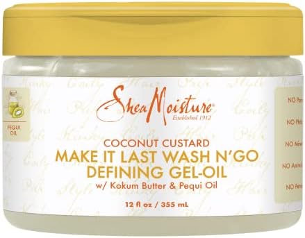 SheaMoisture Coconut Custard Make It Last Wash N Go Defining Gel Oil Unisex Gel 12 Ounce (Pack of 1) SheaMoisture